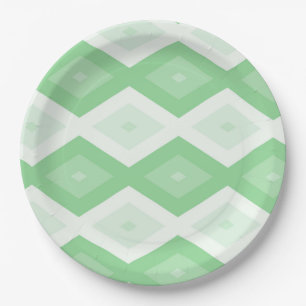 Apple green diamond pattern paper plates