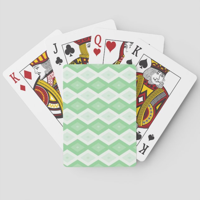 Apple green diamond pattern poker cards (Back)