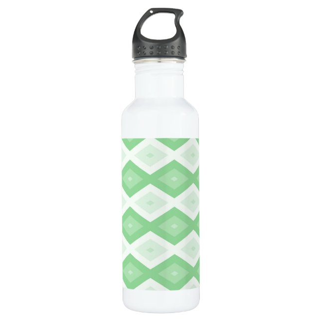 Apple green diamond pattern stainless steel water bottle (Front)