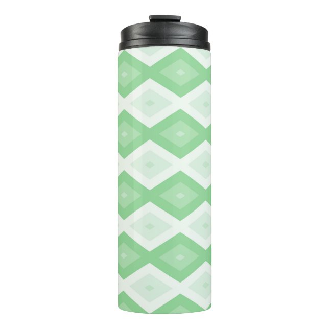 Apple green diamond pattern thermal tumbler (Front)