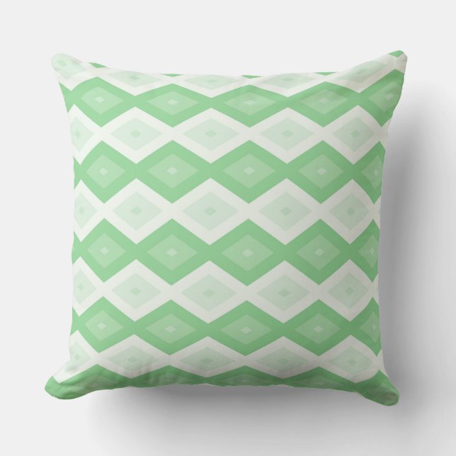 Apple green diamond pattern throw pillow (Front)