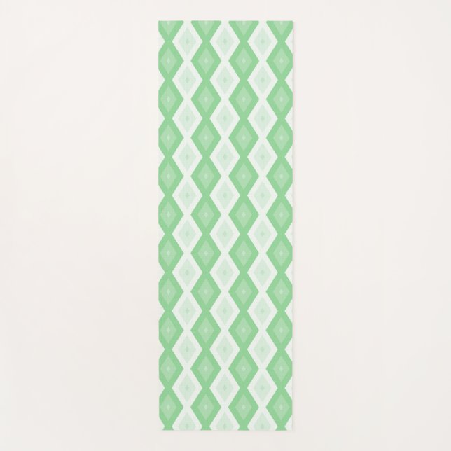Apple green diamond pattern yoga mat (Front)