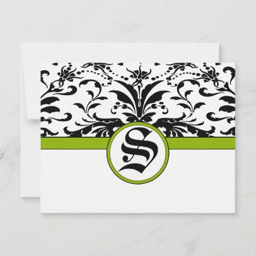 Apple Green Filigree Style Aesthetic Elegant RSVP Card