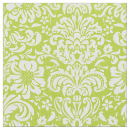 Apple Green Floral Damask Fabric