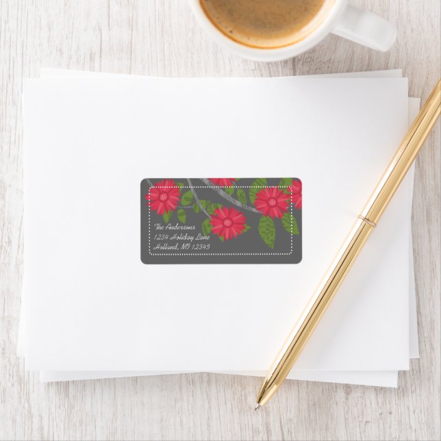 Apple Green Fuchsia Charcoal Return Address Label (Insitu)