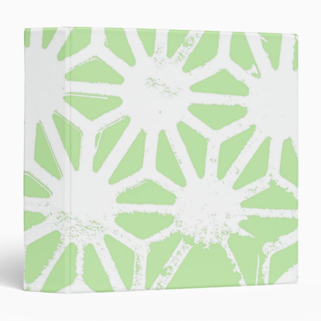 Apple green geometric pattern 3 ring binder (Front/Spine)