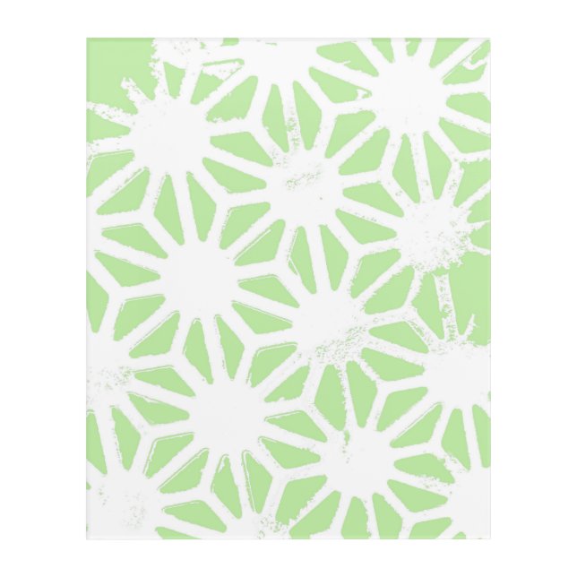 Apple green geometric pattern acrylic print (Front)