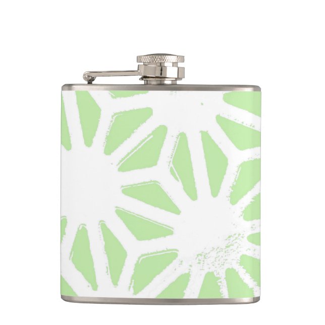 Apple green geometric pattern flask (Front)