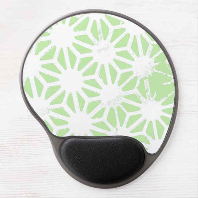 Apple green geometric pattern gel mouse pad (Front)