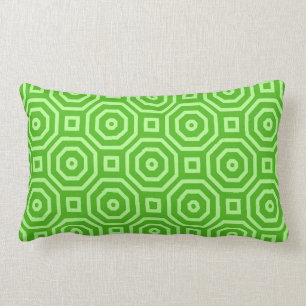 Apple green geometric pattern lumbar pillow