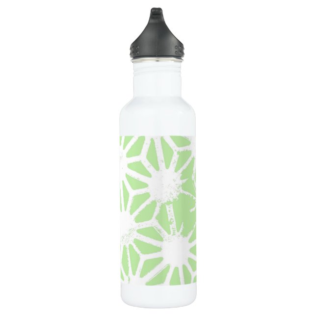Apple green geometric pattern stainless steel water bottle (Right)
