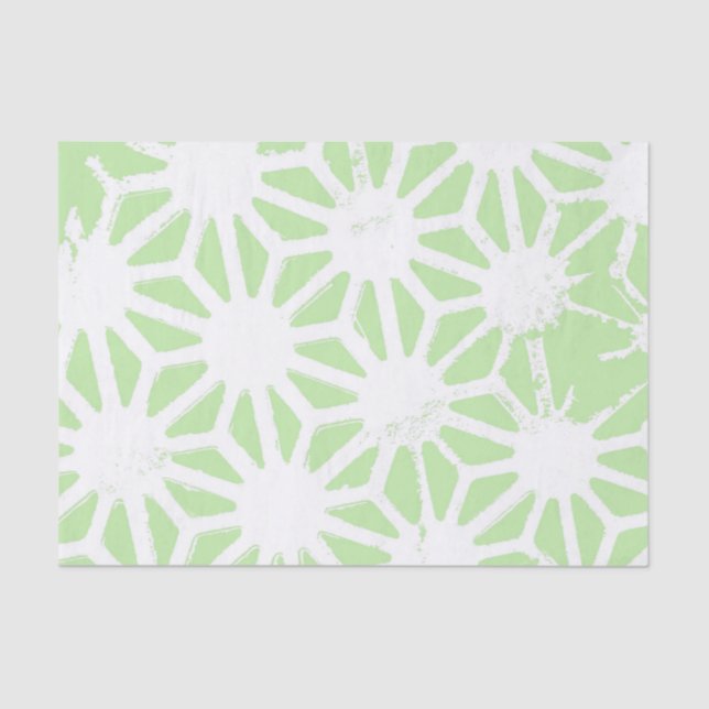 Apple green geometric pattern tissue paper (Front)