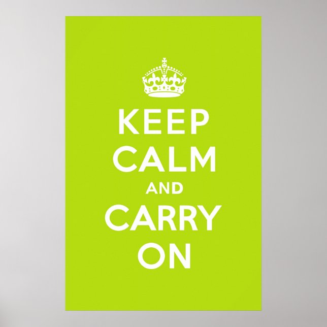 Apple Green Keep Calm and Carry On Poster (Front)