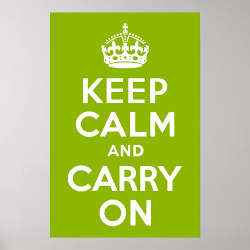 Apple Green Keep Calm and Carry On Poster