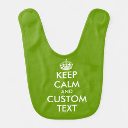 Apple green keep calm baby bib | Customizable text