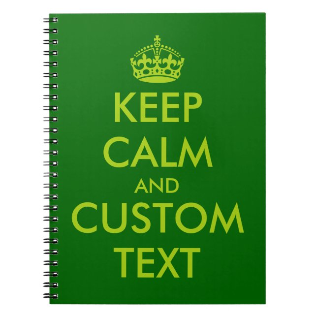 Apple green Keep Calm notebook | Personalized text (Front)
