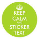 Apple green Keep Calm Stickers | personalizable Apple green Keep Calm Stickers | personalizable