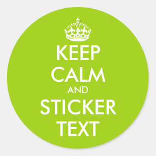 Apple green Keep Calm Stickers   personalizable