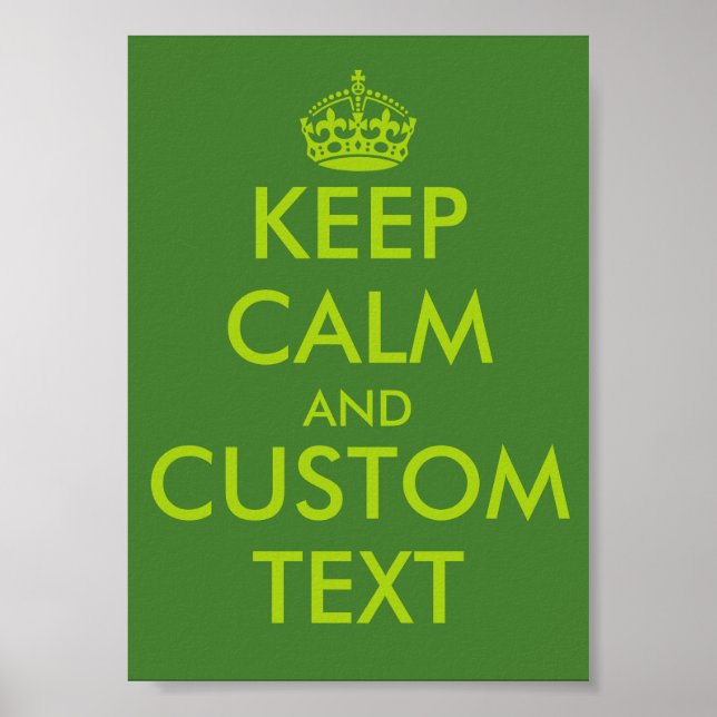 Apple green KeepCalm posters | Personalized text (Front)