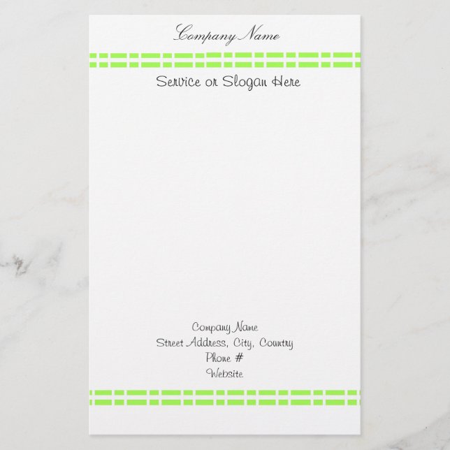 Apple Green Link Design Stationery (Front)