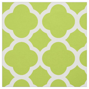 Apple Green Modern Quatrefoil Large Scale Fabric