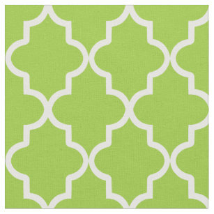 Apple Green Moroccan Quatrefoil Fabric