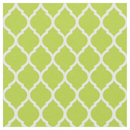 Apple Green Moroccan Quatrefoil Fabric