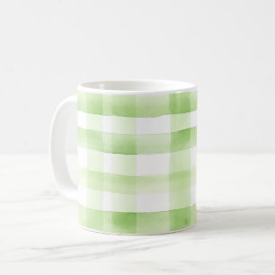 Apple Green Plaid Stripes Coffee Mug