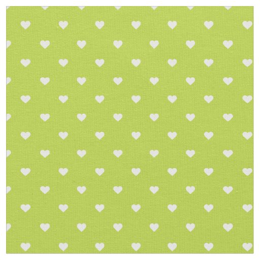 Apple Green Polka Dot Hearts Fabric