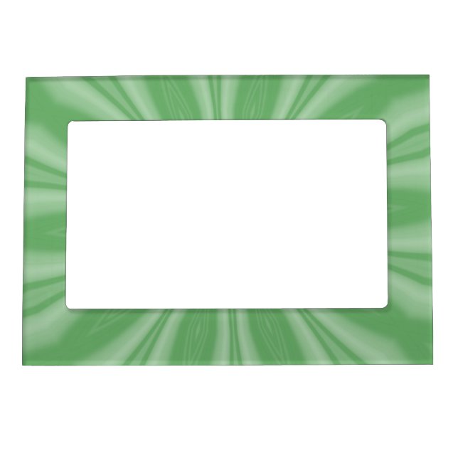 Apple Green Radial Streaks Fractal Magnetic Picture Frame (Front)