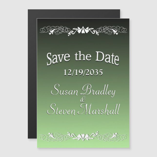 Apple Green Save the Date Magnetic Invitation (Front/Back)