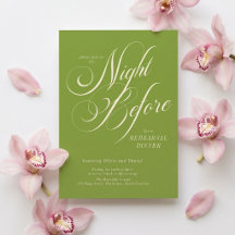 Apple Green Script Rehearsal Dinner Invitation