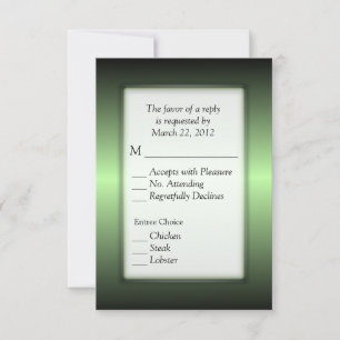 Apple Green Shine  RSVP Cards with Menu Choices