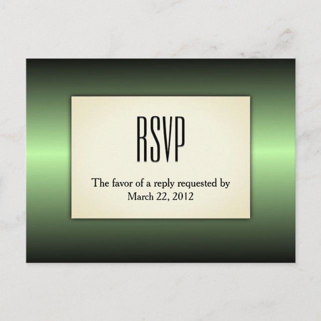 Apple Green Shine RSVP with Entree Choices Invitation Postcard (Front)
