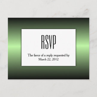 Apple Green Shine RSVP with Entree Choices Invitation Postcard