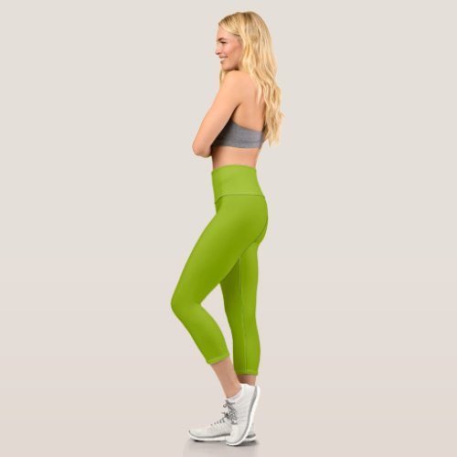 Apple green solid color  capri leggings