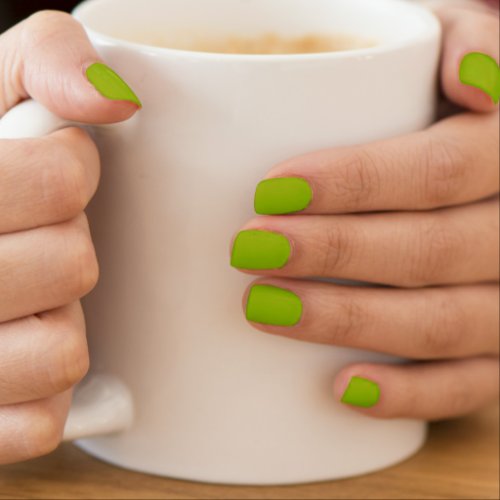 Apple green solid color  minx nail art