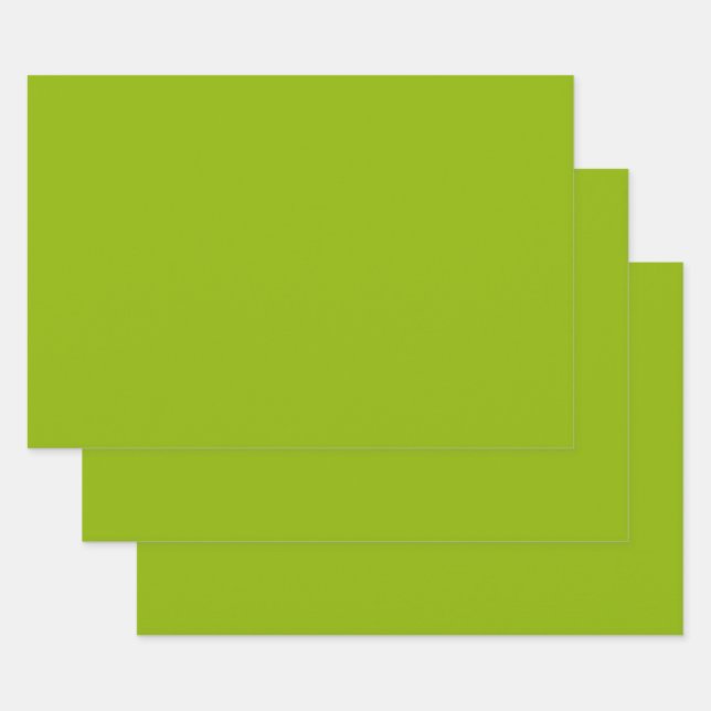 Apple green (solid color)  wrapping paper sheets (Set)
