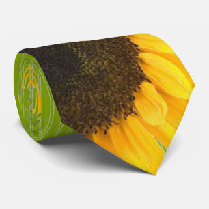 Apple Green Sunflower Wedding Tie Green Stripes