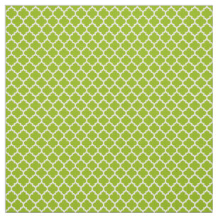 Apple Green, White Moroccan Quatrefoil #5 sz2 Fabric