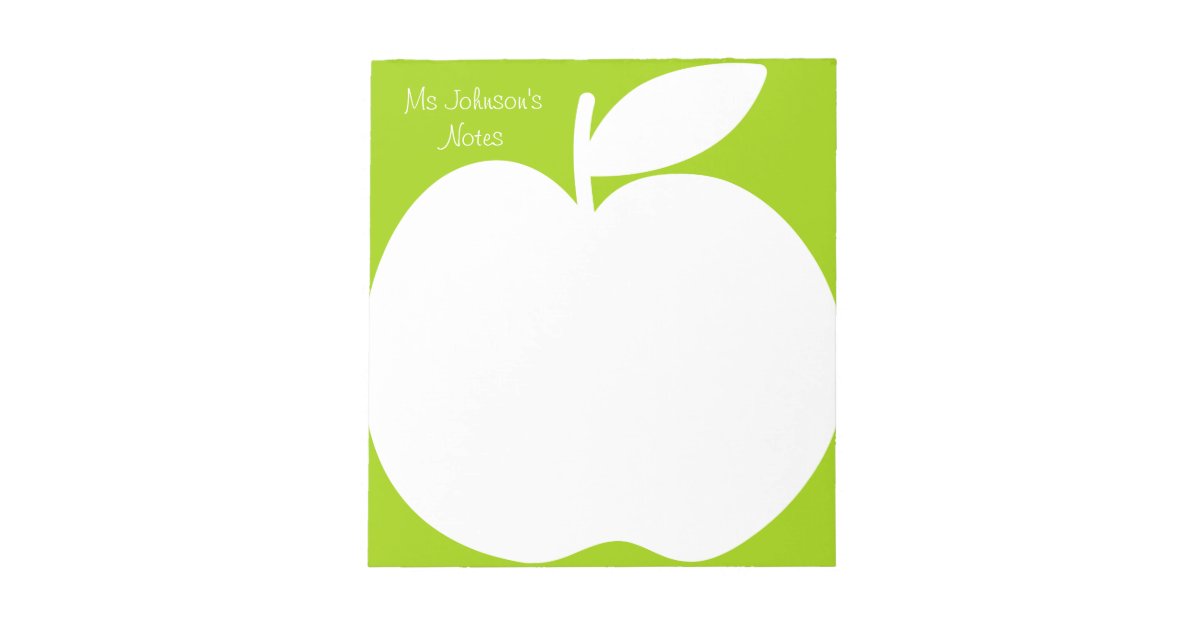 Apple green writing note pads for school teacher Zazzle