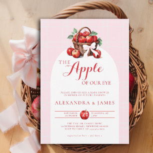 Apple Harvest Bow Couple Dainty Fall Girl Shower Invitation