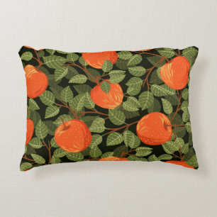 Apple Harvest: Green Leaves Vintage Accent Pillow