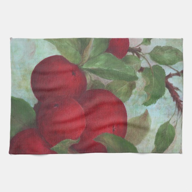 Apple Harvest, Red and Green  Kitchen Towel (Horizontal)