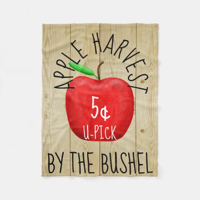 Apple Harvest Vintage Sign Fleece Blanket (Front)