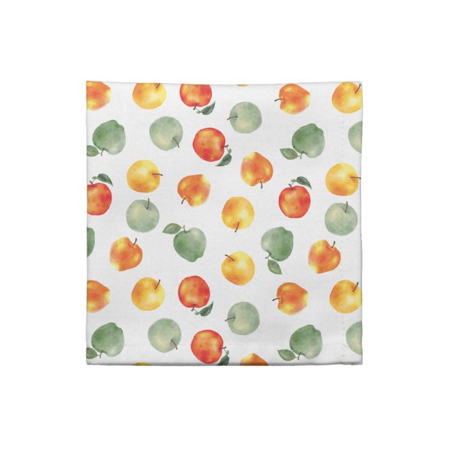 Apple Harvest (White Smoke) Pattern – Cloth Napkin (Quarter Fold)