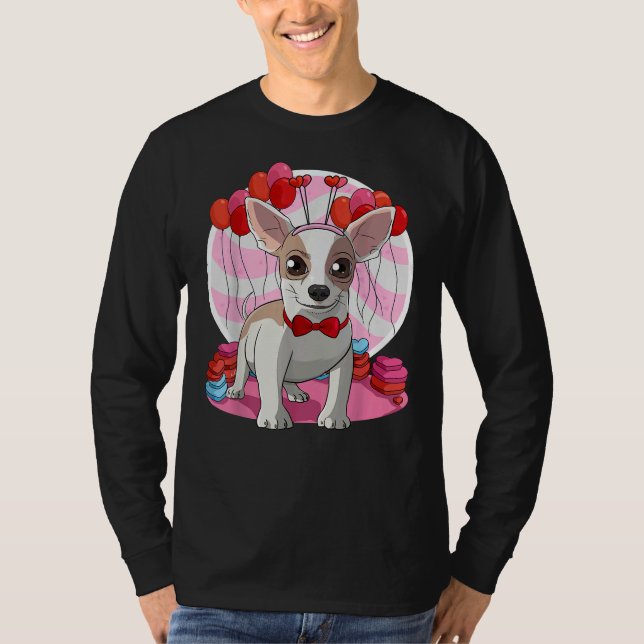 Apple Head Chihuahua Heart Valentine Day Decor T-Shirt (Front)