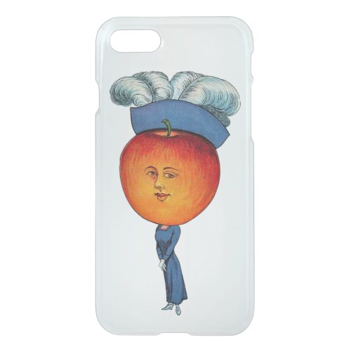 Apple Head Lady Blue Dress Fancy Feathered Hat iPhone SE87 Case