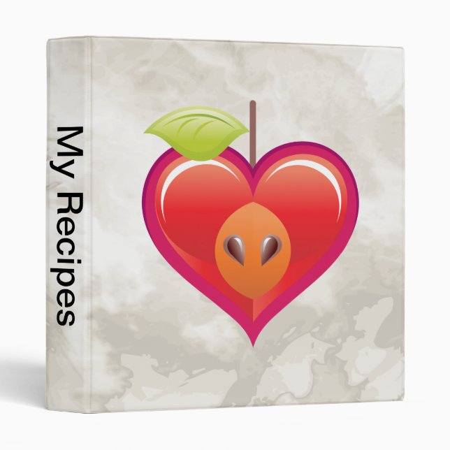 Apple  Heart 3 Ring Binder (Front/Spine)