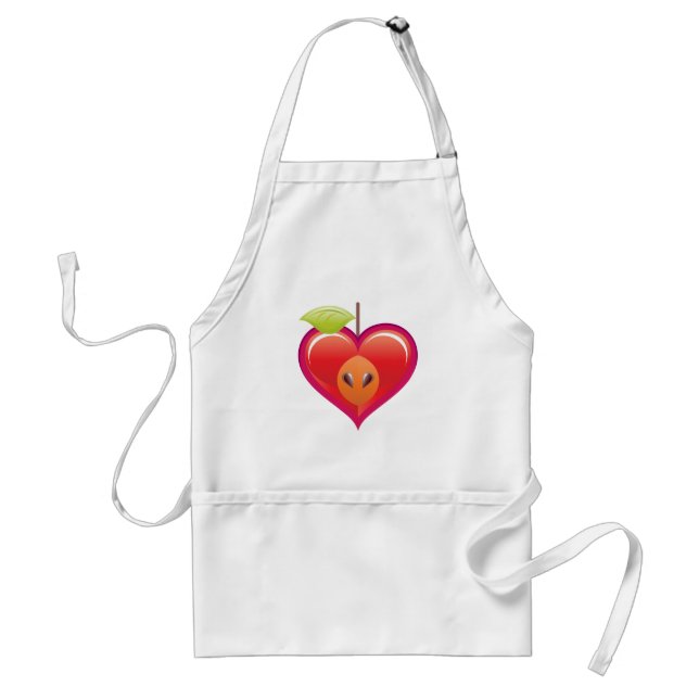 Apple  Heart Adult Apron (Front)